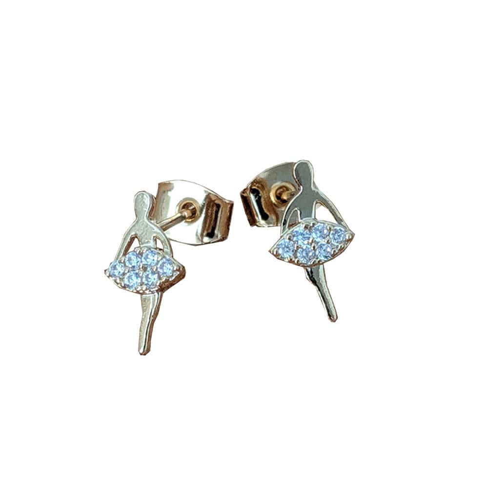 Tiny Ballerina Shaped Earrings By American Dance Supply Canada - Gold