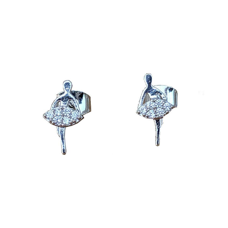 Tiny Ballerina Shaped Earrings By American Dance Supply Canada - Silver