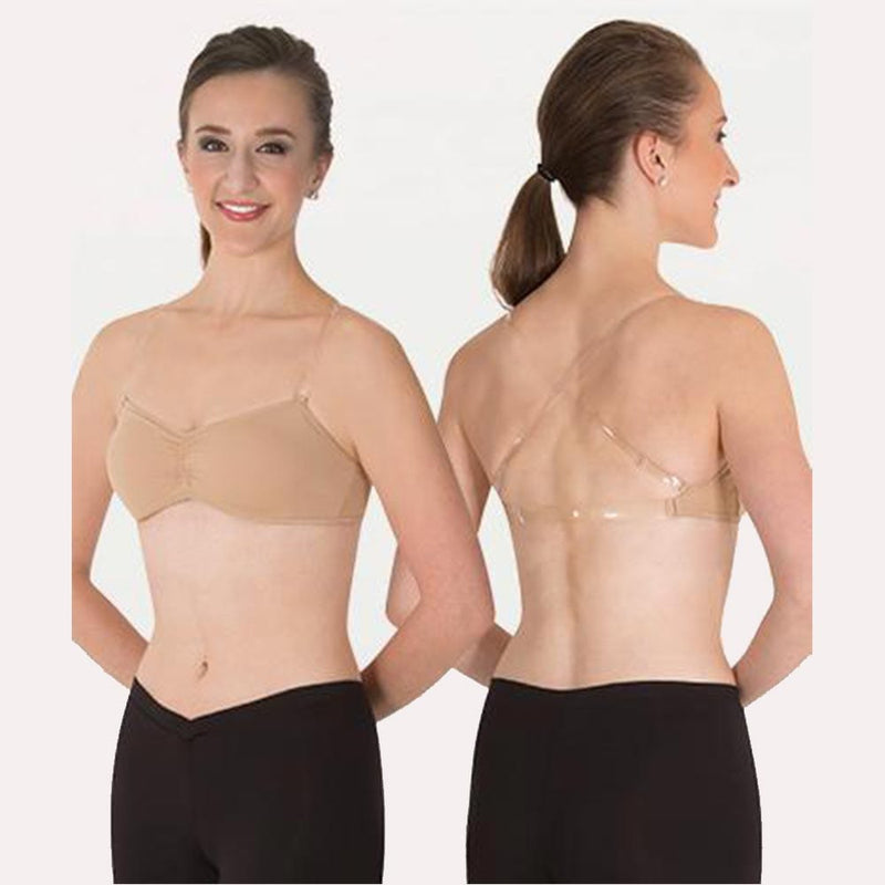 Body Wrappers Nude Padded Dance Bra - Clear Straps -Style 292