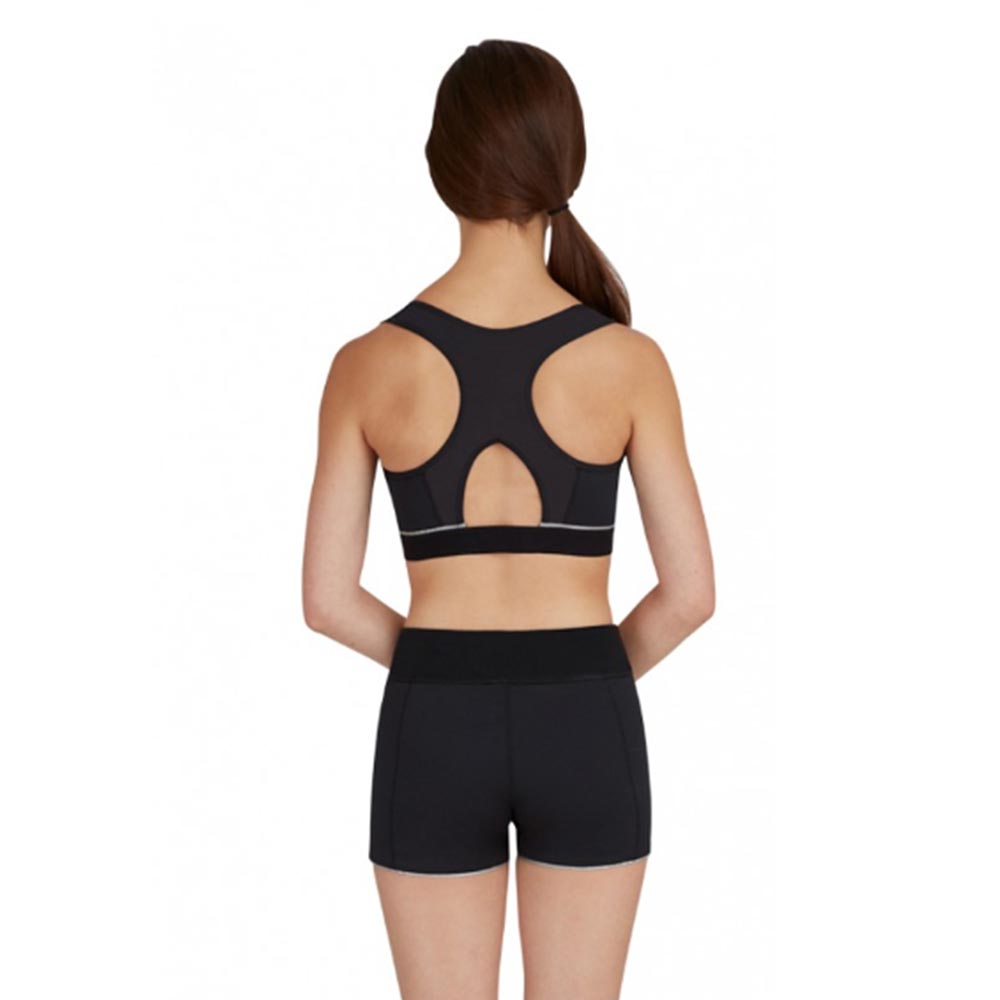 Capezio 10259 Zippered Sports Bra for Dancers - BLACK - ADULT By Capezio Canada -