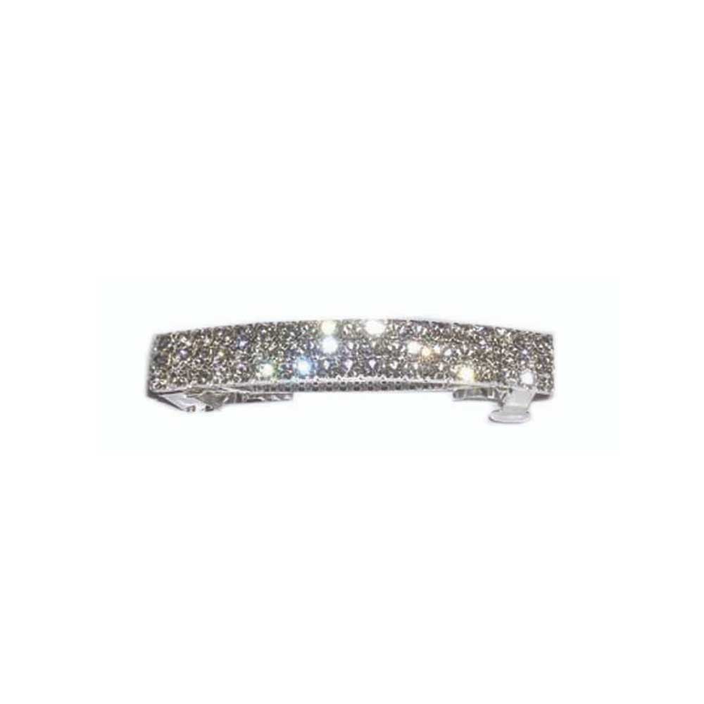 FH2 AY0019 Three Rows of Clear Rhinestone Barrette By FH2 Canada -