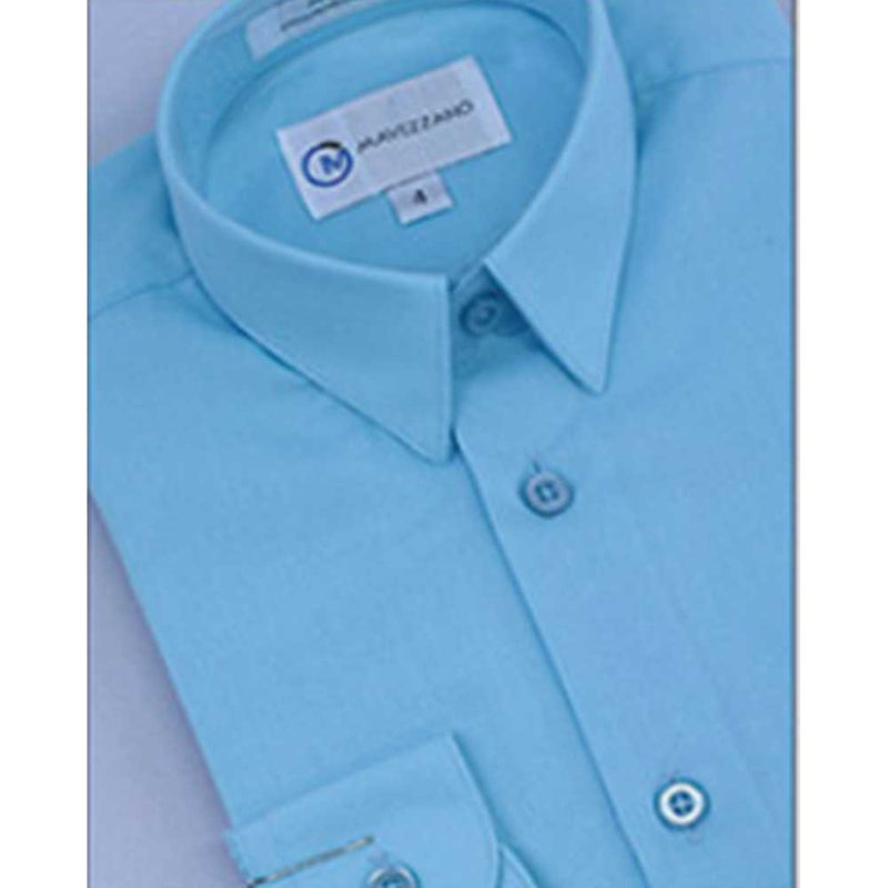 Mavezzano Boy's Long Sleeve Dress Shirts By Jolene Canada Canada - 6 / Columbia Blue