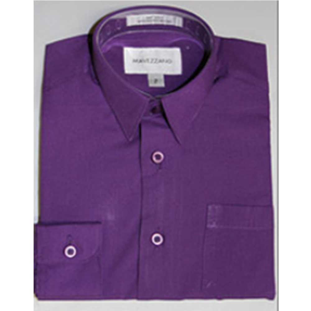 Mavezzano Boy's Long Sleeve Dress Shirts By Jolene Canada Canada - 8 / Purple