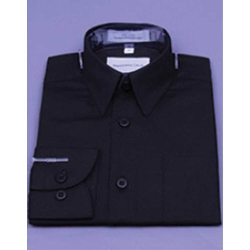 Mavezzano Boy's Long Sleeve Dress Shirts By Jolene Canada Canada - 7 / Black