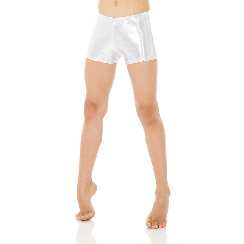 Mondor 7895 Metallic Gymnastics Short - Kids By Mondor Canada - 6X-7 / Silver-09