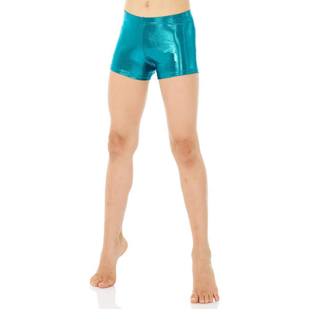 Mondor 7895 Metallic Gymnastics Short - Kids By Mondor Canada - 6X-7 / Topaz