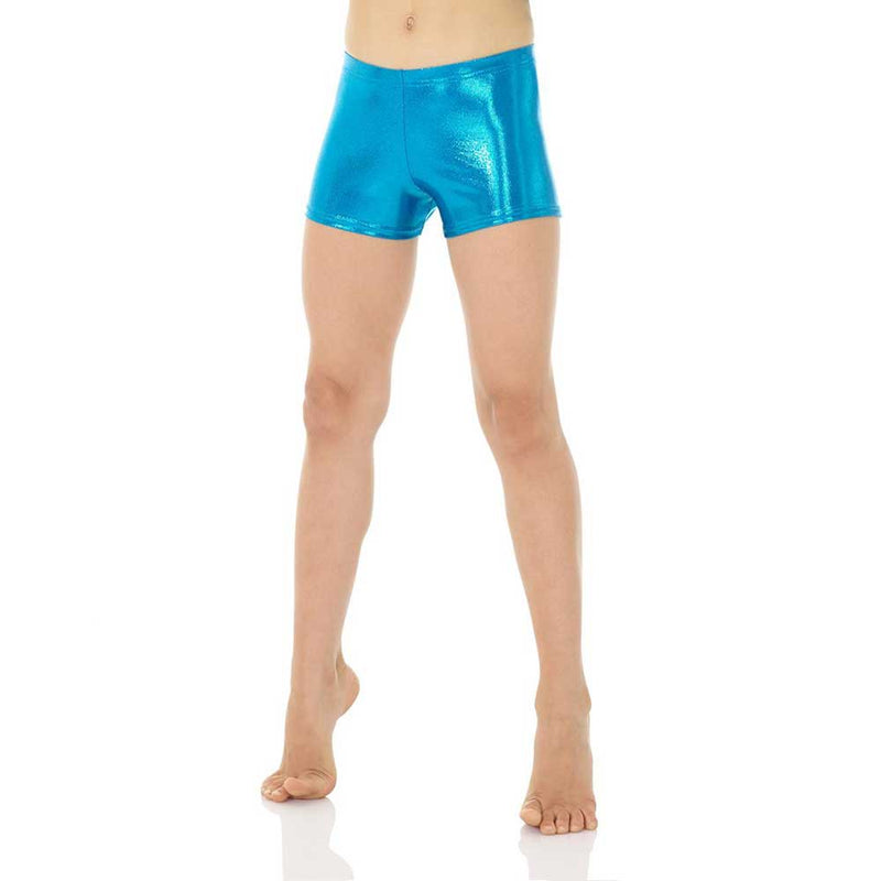 Mondor 7895 Metallic Gymnastics Short - Kids By Mondor Canada - 6X-7 / Turquoise Jewel