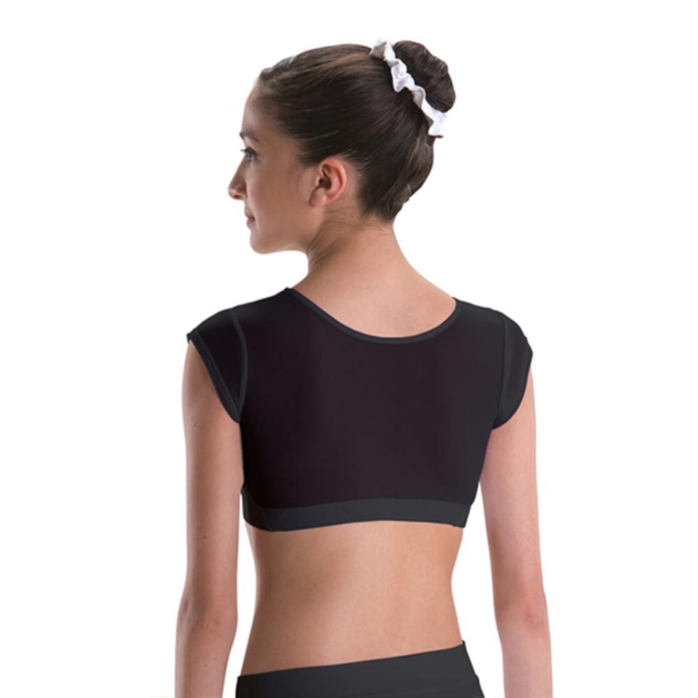 Motionwear 3773 Dance Crop Top - ADULT By Motionwear Inc. Canada - Adult Medium / 823 Black Mesh