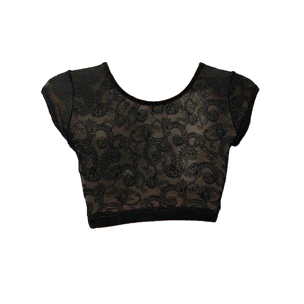 Motionwear 3773 Dance Crop Top - ADULT By Motionwear Inc. Canada - Adult Medium / 823 Black Mesh