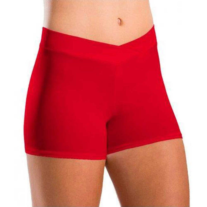 Motionwear 7113-B V-Waist Shorts - ADULT By Motionwear Inc. Canada - Adult Small / Bright Red