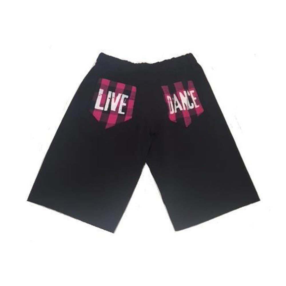 Tia's 22-217 Fleece Plaid Pocket Cutoffs Live Dance | Kids Sizes By Tia's Canada - CL-YL / Black - Pink