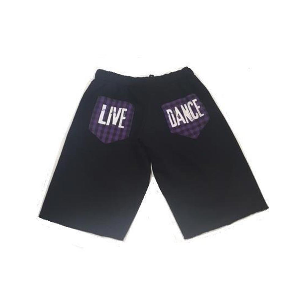 Tia's 22-217 Fleece Plaid Pocket Cutoffs Live Dance | Adult Sizes By Tia's Canada - AXS / Black - Purple