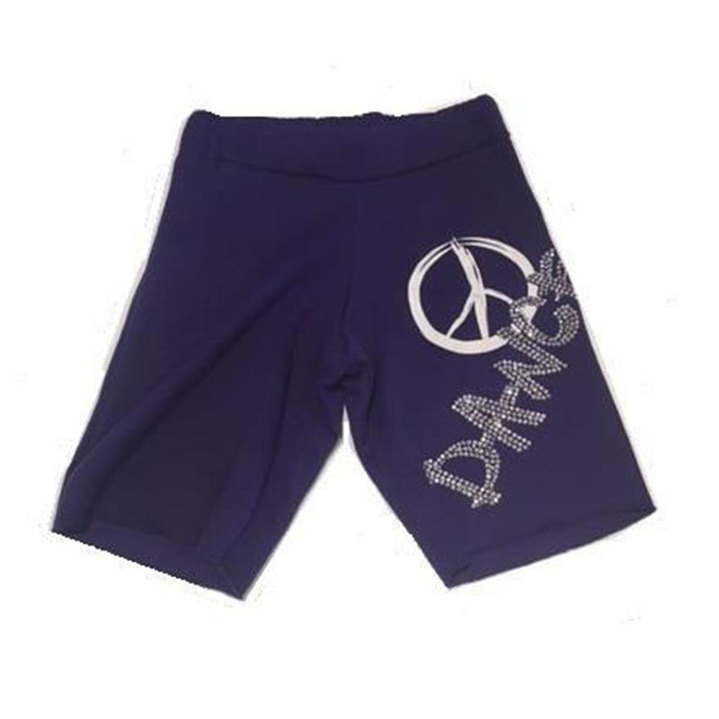 Tia's 22-303 Sweatpant 'Peace' Cutoffs with rhinestones | Adult X-Small By Tia's Canada - AXS / Purple - White