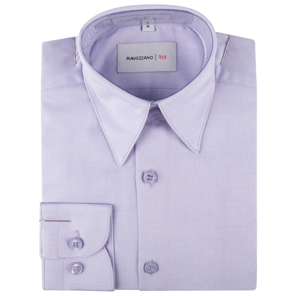 Mavezzano Boy's Twill Weave Long Sleeve Shirt By Jolene Canada Canada - 8 / Lilac