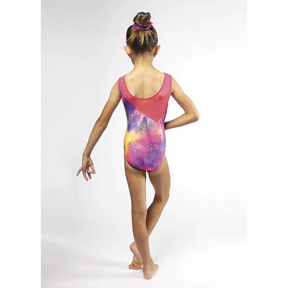 Mondor 27814 Gymsuit with Mesh In Neon Pop Print - Youth By Mondor Canada -