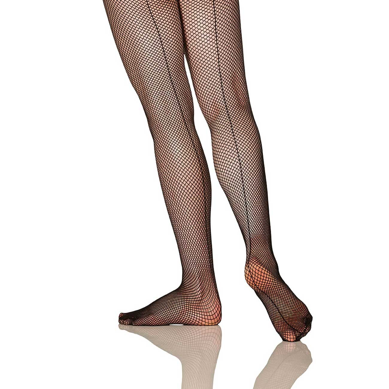 Mondor 326 Fishnet Dance Tights with Seams in Black - Adult