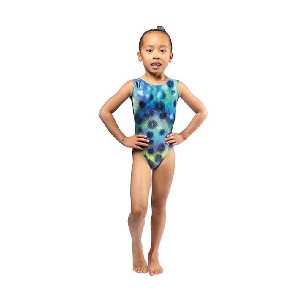 Mondor 7822 Printed Gymnastics Leotard - Child By Mondor Canada - 6X-7 / HH  Blue Thistle